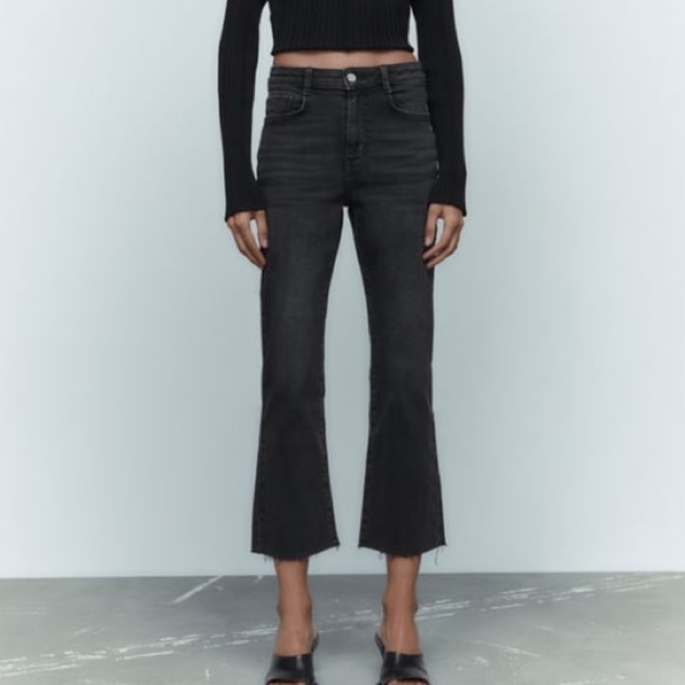 Zara Mini Flare Black Jeans